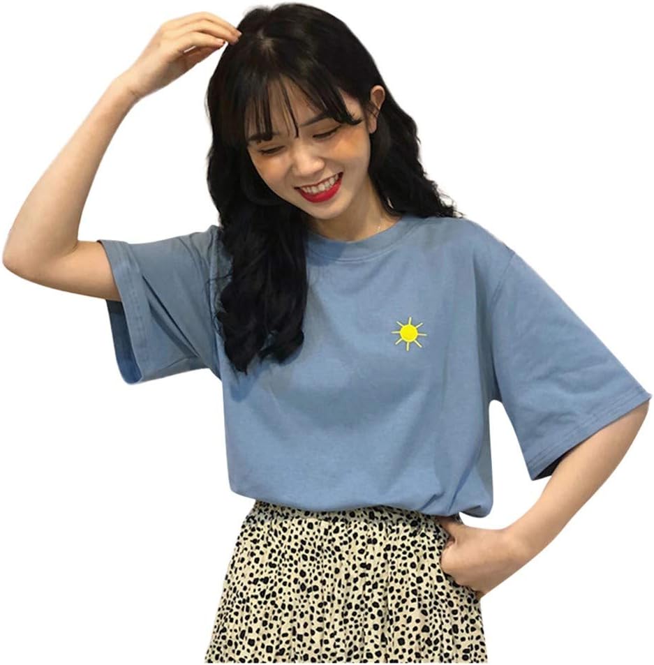 Garish Womens T Shirt Casual Cotton Short Sleeve Round Neck Graphic T-Shirt Tops Tees
