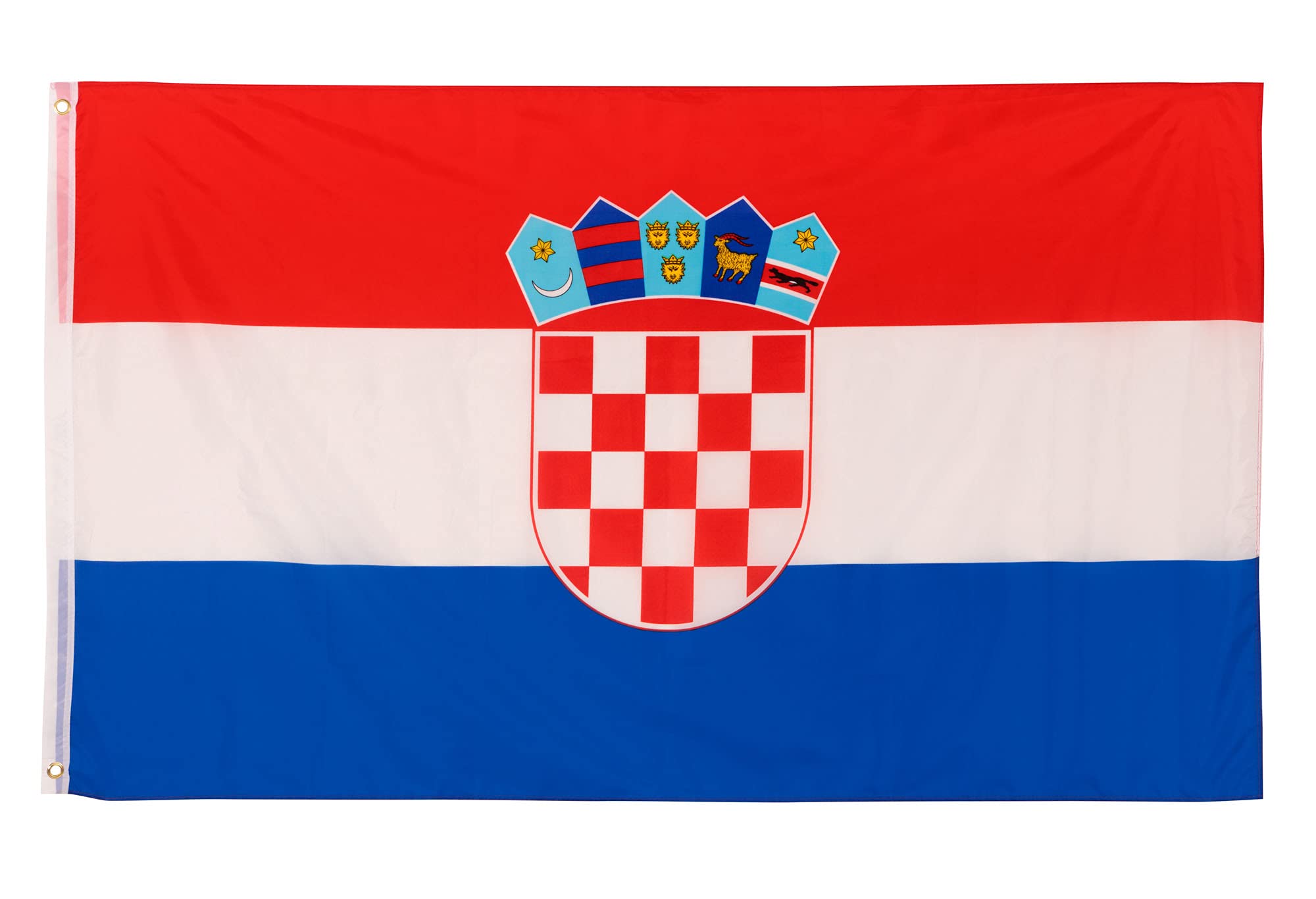 ARICONA FLAGS Croatia flag - Croatian flag 3x5ft with brass eyelets – weatherproof national flag for flagpole – 100% polyester – 90x150cm — image 1