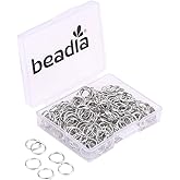 BEADIA Open Jump Rings Platinum 0.8x8mm 300pcs for DIY Jewelry Making Supplies