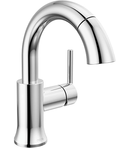Delta Faucet Trinsic Single Hole Bathroom Faucet, Chrome Bathroom