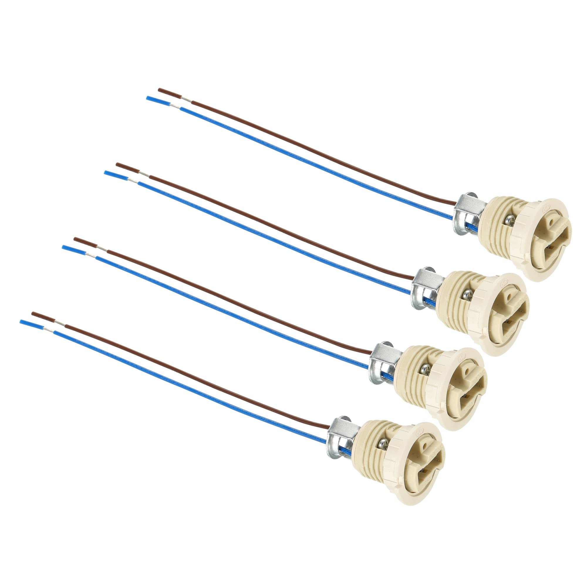 PATIKIL G9 Light Base Socket, 4 Pack Ceramic Lamp Holder Connector Lighting Replacement with 140mm Cable Wire for Halogen Incandescent LED Light Bulb