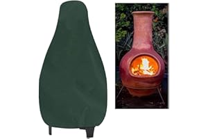 7Queen Chiminea Covers for Clay Chiminea, Weather Resistant Protective Fire Pit Heater Cover, Waterproof Durable Cover Duty Outdoor Patio Chiminea Caps (Green L Size)