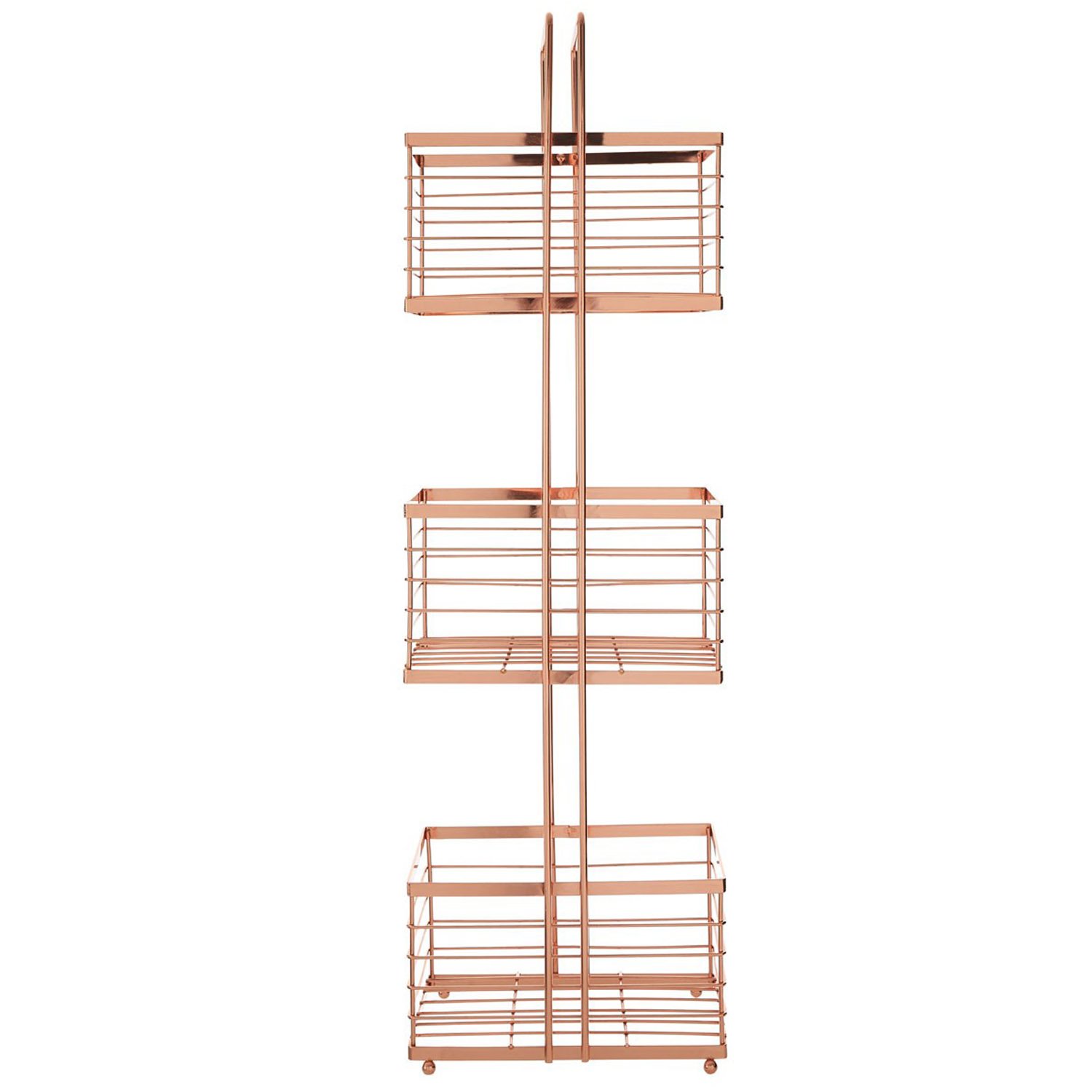 Premier Housewares 1601666 3-Tier Storage Caddy, Iron Wire, Rose Gold, 16 x 22 x 73 cm