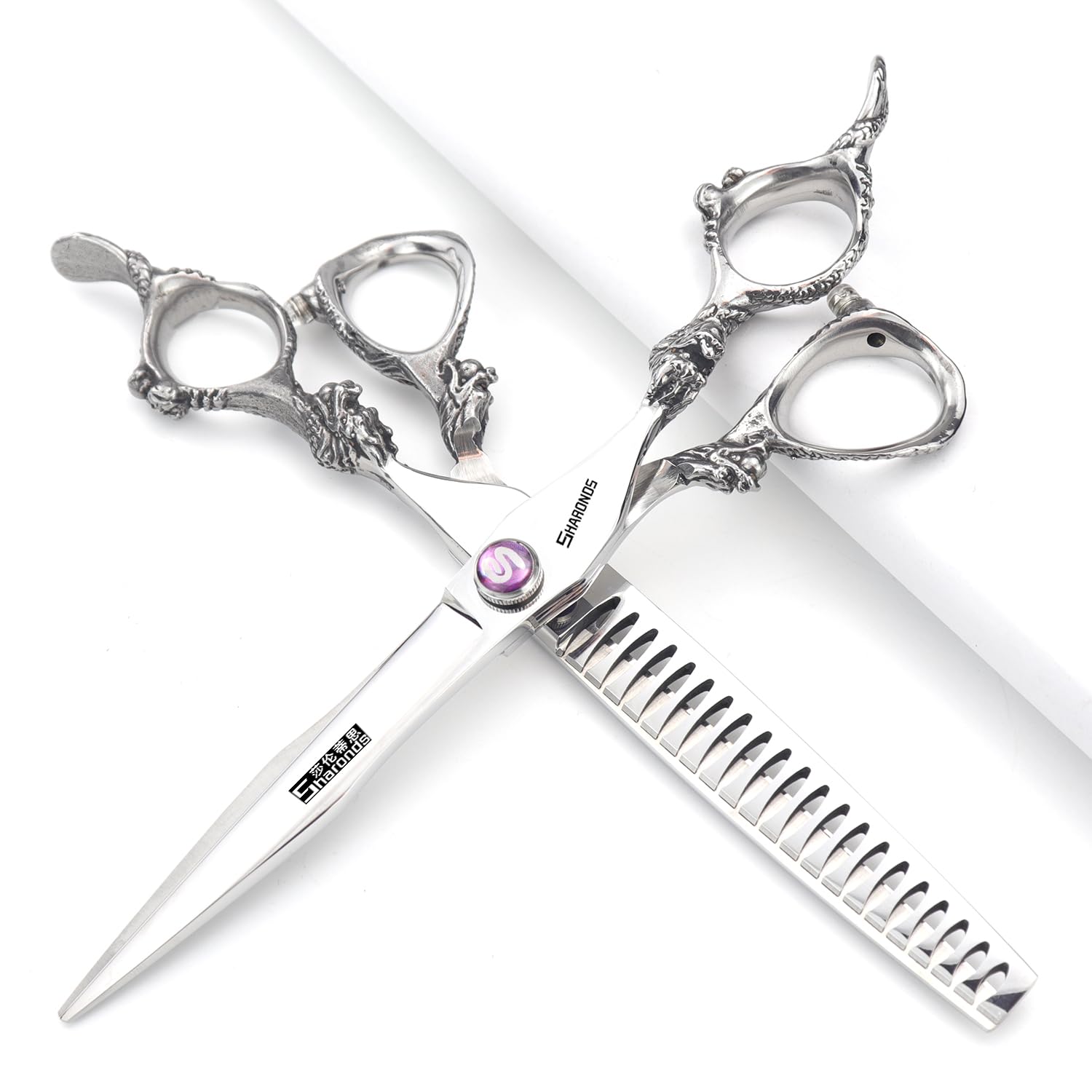 Barber Professional 6/7/7.5/8/9-inch high-end JP440c Barber Scissors Set Hair Scissors Set (7-inch-2pc-E) — image 1