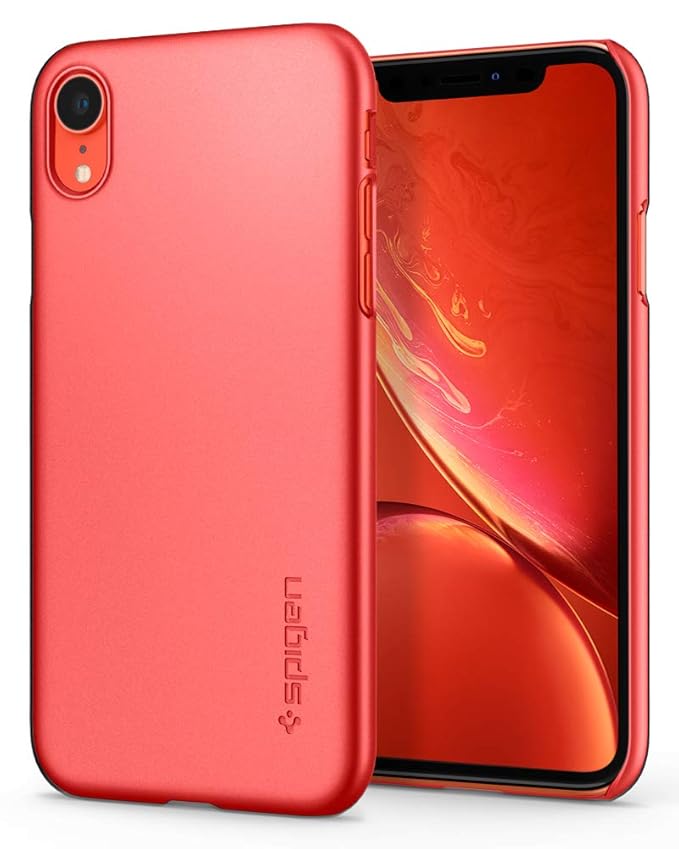 Spigen Thin Fit Back Cover Case for iPhone XR Coral Amazon.in