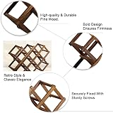 QUCUMER Wooden Wine Rack Foldable 10 Slot Free Standing Bottle Organizer view 3