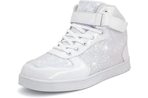 Wooowyet Glitter Shoes Kids High Top Sneakers for Boys Girls Gift Party Birthday Christmas Halloween