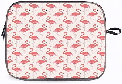 Amazon フラミンゴ 衝撃吸収 オシャレ スリム ショルダーベルト Pcスリーブ 保護ケース 個性 ショルダーベルト付き ケース 10インチ 装飾的なフェミニンスタイル鳥フィギュアパターンエキゾチックなヒップスターデザインケース 10インチライトサーモンダークサンゴ