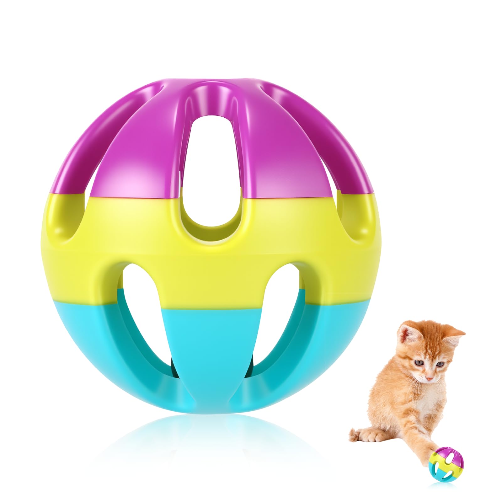 Esoes Sotoboo Colorful Pet Dog Play Ball Toys With Bell Sound For Parrot Parakeet Budgie Cockatiel Rabbit Cat Dogs Hamster Wobble Bell Toys Random Color