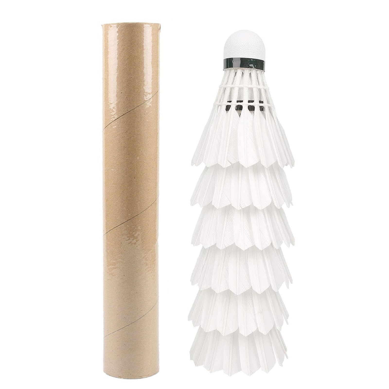 SXCCNW 6 Pcs Shuttlecocks Badminton, White Shuttlecocks, Professional Duck Feather Badminton, Feather Shuttlecocks Badminton for Professional Training or Family Outdoor Sports