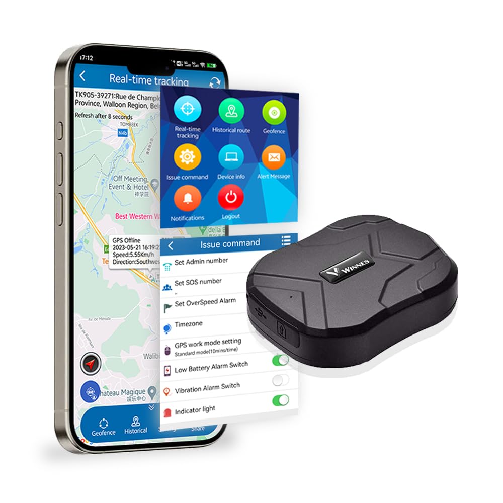 GPS Tracker, Car GPS Tracker with Powerful Magnet Real-time Tracking Anti-lost/Anti-theft GPS Tracking Device for Car/Motorcycle, Electronic Fence, Historical Track, Free App