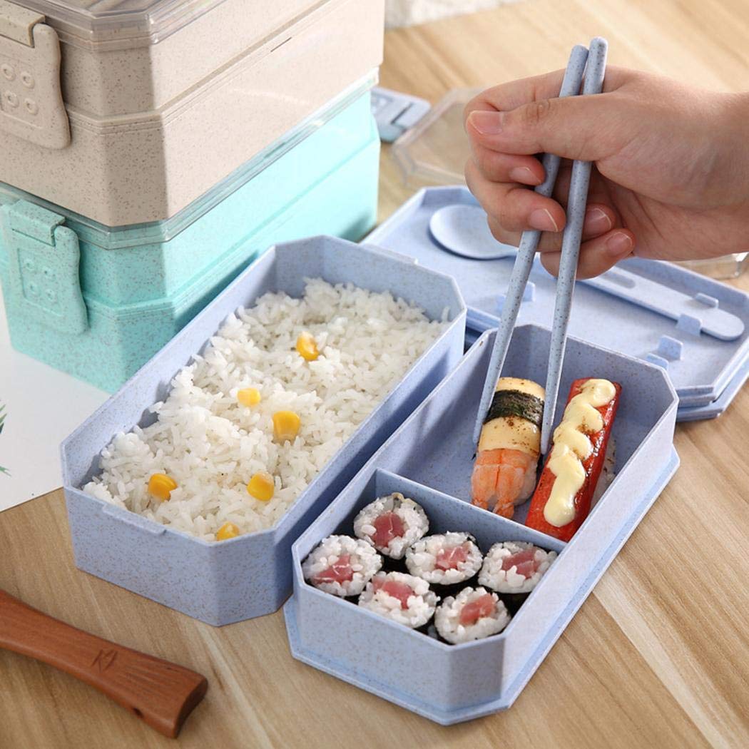 UpBeauty Cute Lunch Box Double Layer Food Box Kids Portable Picnic School Container Box Lunch Boxes