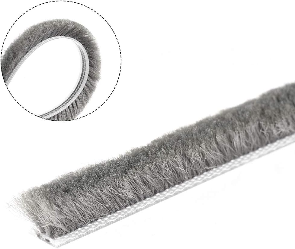 sourcing map Brush Weather Stripping, 5M/16.4Ft Card-Slot Seal Strip Pile Weatherstrip Sweep Elastic Brush for Door Window 6x8mm/WxH - Image 4