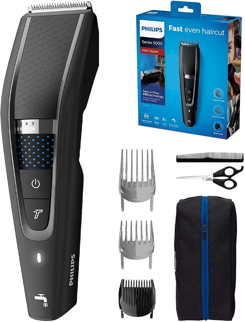 Philips Hair Clipper Series 5000 HC5632/13 Trim-n-Flow PRO Cordless 28 Lengths