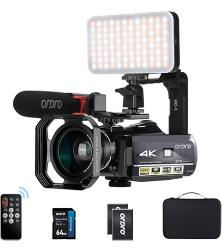 Ordro HDR-AC5 ビデオカメラ フルセット ほぼ新品 a3708 ORDRO AC5 UHD ビデオカメラ 4K ビデオカメラ 12 倍光学ズーム付き