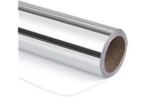 RUSPEPA Silver Metallic Wrapping Paper - Solid Color Paper Perfect for Wedding, Birthday, Christmas, Baby Shower - 17 Inches X 32.8 Feet