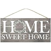 Craig Bachman 12" Wooden Sign: Home Sweet Home (Gray) - Door Hanger Wall Sign Home AP8310