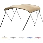 KEMIMOTO Bimini Top for Boat, Bimini Tops Cover 600D Marine Grade Canvas Boat Canopy with 6ft Length 54 in - 96 in Width 46 in Height, Includes Mounting Hardware, Straps Rear Support Poles