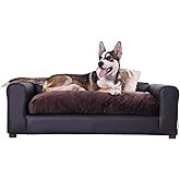 Moots Premium Leatherette Pets Sofa, Espresso, Medium/Large
