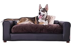 Moots Premium Leatherette Pets Sofa, Espresso, Medium/Large