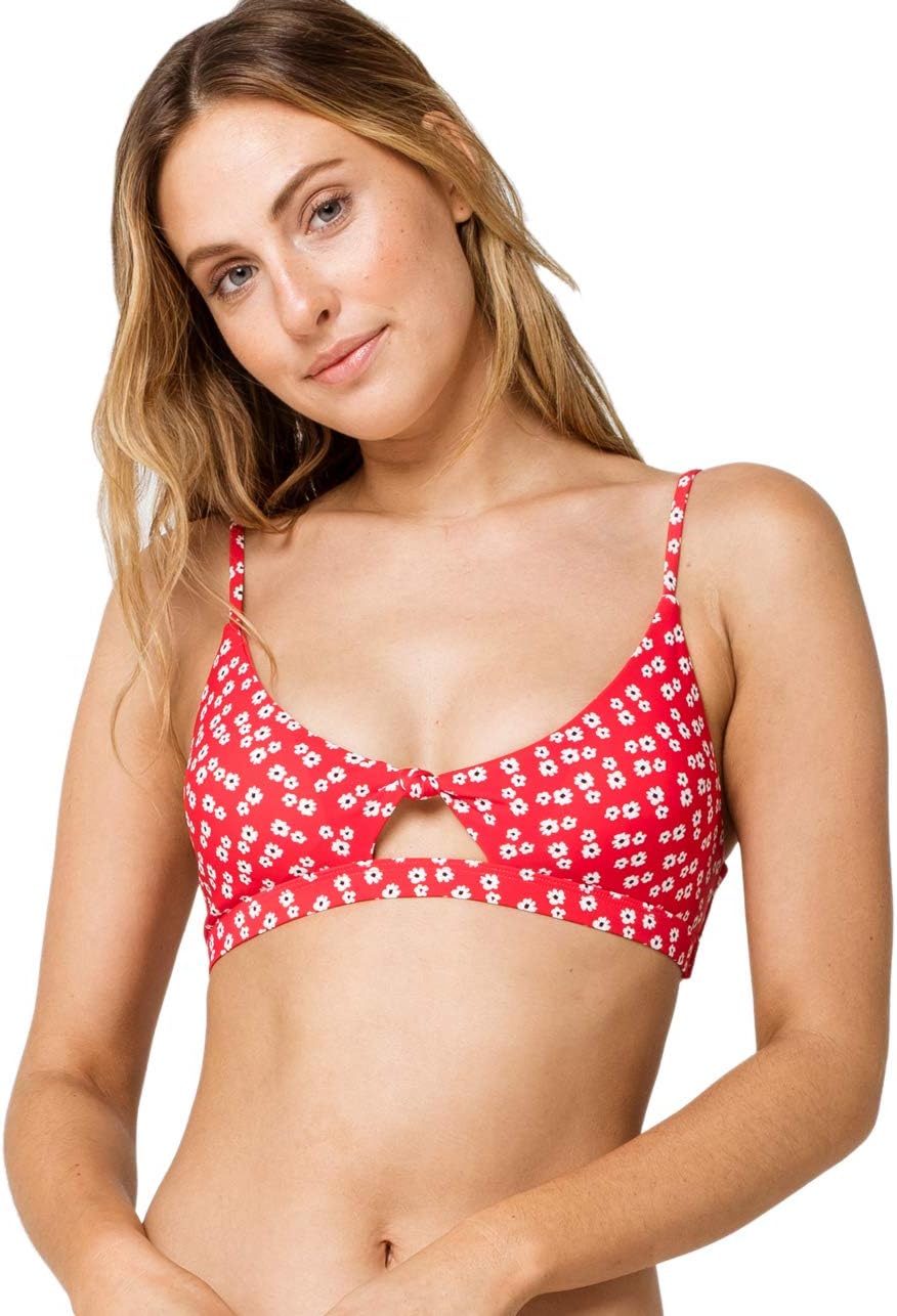 Full Tilt Flower Knot Front Bralette Bikini Top
