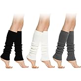 ZHLKHIOP 3-Pack Leg Warmers, Cable Knit Leg Warmers for Ballet Women,80s Style for Dance, Yoga, and Cold Weather