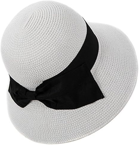 Amazon Co Jp Lizhiqiang 帽子女性の帽子夏の麦わら帽子小さな新鮮なバイザーの海辺ビーチ帽子サンプロテクションキャップ麦わら帽子 色 白 ホーム キッチン