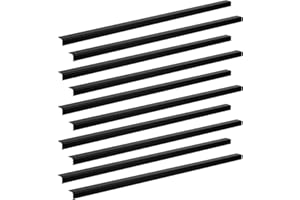 LC LICTOP Aluminum Angle Stock, Metal Corner Guards, Peel and Stick L Shaped Wall Door Frame, Cabinet Protectors Edge Trim Molding, 13.9in L x 0.4in-0.6in W x 0.07in T, 4Pcs Black
