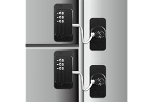 KIZZHISI Refrigerator Lock (2 Pack), Heavy Duty Combination Fridge Lock, for Fridge, Cabinets, Drawers, Window and Child Safety Cabinet Lock, Strong Non-Marking Adhesive No Drilling