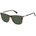 Polaroid Sunglasses Men's PLD 2109/S Rectangular Sunglasses, Havana/Polarized Green, 55mm,17mm