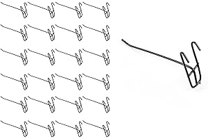 AHHKZT 4 Inch Gridwall Hooks (25 Pack), Black Display Hangers, Wall Mount Storage Panel Hooks, for Store Garage Wall, Retail, Garage & Home Organization, Craft Shows, Custom Displays