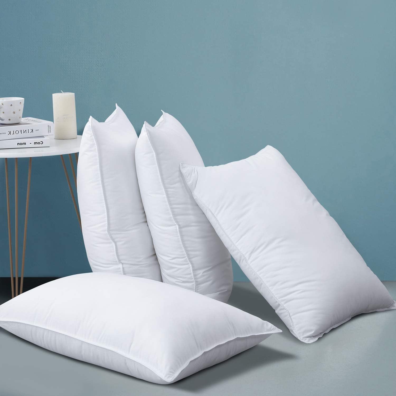 HOMBYS 4 Packs Bed Pillows for Sleeping,100 Plush GRS Eco