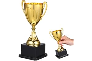 Garneck Mini Gold Trophy Cup, Competition Award with Black Base, Perfect Prize for Soccer, Classroom, Appreciation, 1 Piece