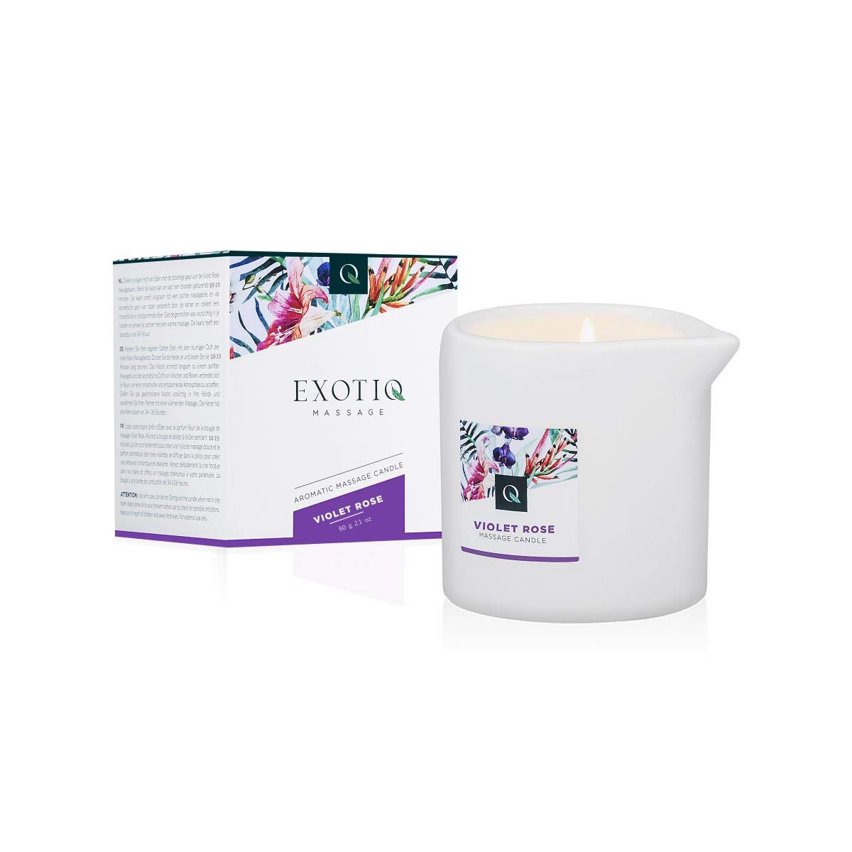 Exotiq Massage Candle Violet Rose - for a Sensual Massage - 60g