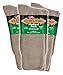 Extra Wide Medical Mid Calf Crew (Pack of 3), Diabetic Socks, Made in USA, for Men and Women (Large, Tan)