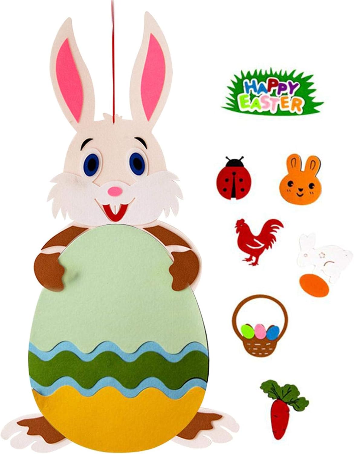 Amazon Co Jp Diyイースターバニーデコレーション フェルトウサギ飾りおもちゃ Diyフェルトラビットセットイースターウォールハンギングゲームホームドアウォールデコレーション ホーム キッチン