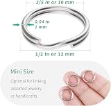 Uniclife 100 Pack 12mm Mini Split Jump Ring with Double Loops Jewelry Connectors view 2