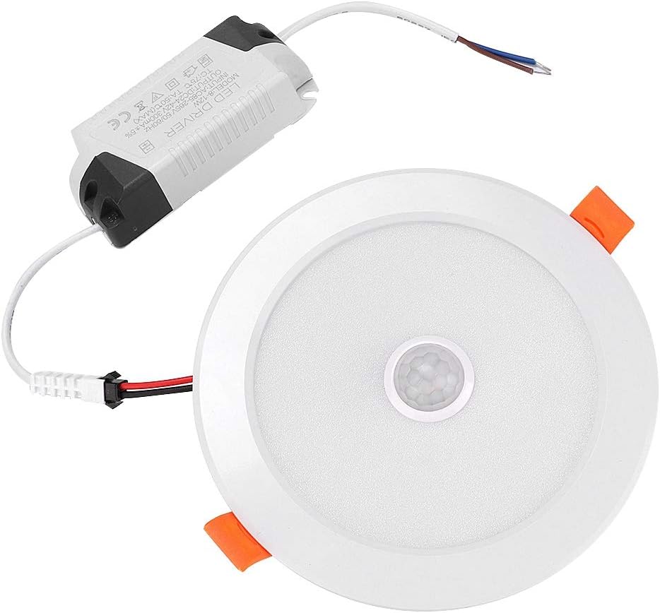 Led Recessed Downlight, 12W White Round LED Infrared Sensor Downlight Human Body Induction Recessed Ceiling Light for Living Room, Bedroom-4Pack(#1)