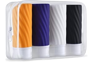 owlyee 3oz Travel Bottles, Empty Squeeze Toiletries, Tsa Liquid Container, Leak Proof Traveling Size for Shampoo, Conditioner, Lotion (4PCS)