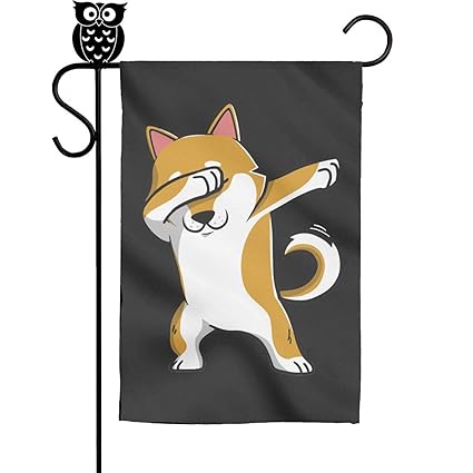 Amazoncom Zhongqi Dabbing Shiba Inu Garden Flags Outdoor