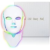 EVFOFO Red Light Therapy Mask for Face, 7 Custom Modes with 850nm Infrared & 630nm Red Light, Portable LED Face Mask Light Therapy with Timer for Home Use, White