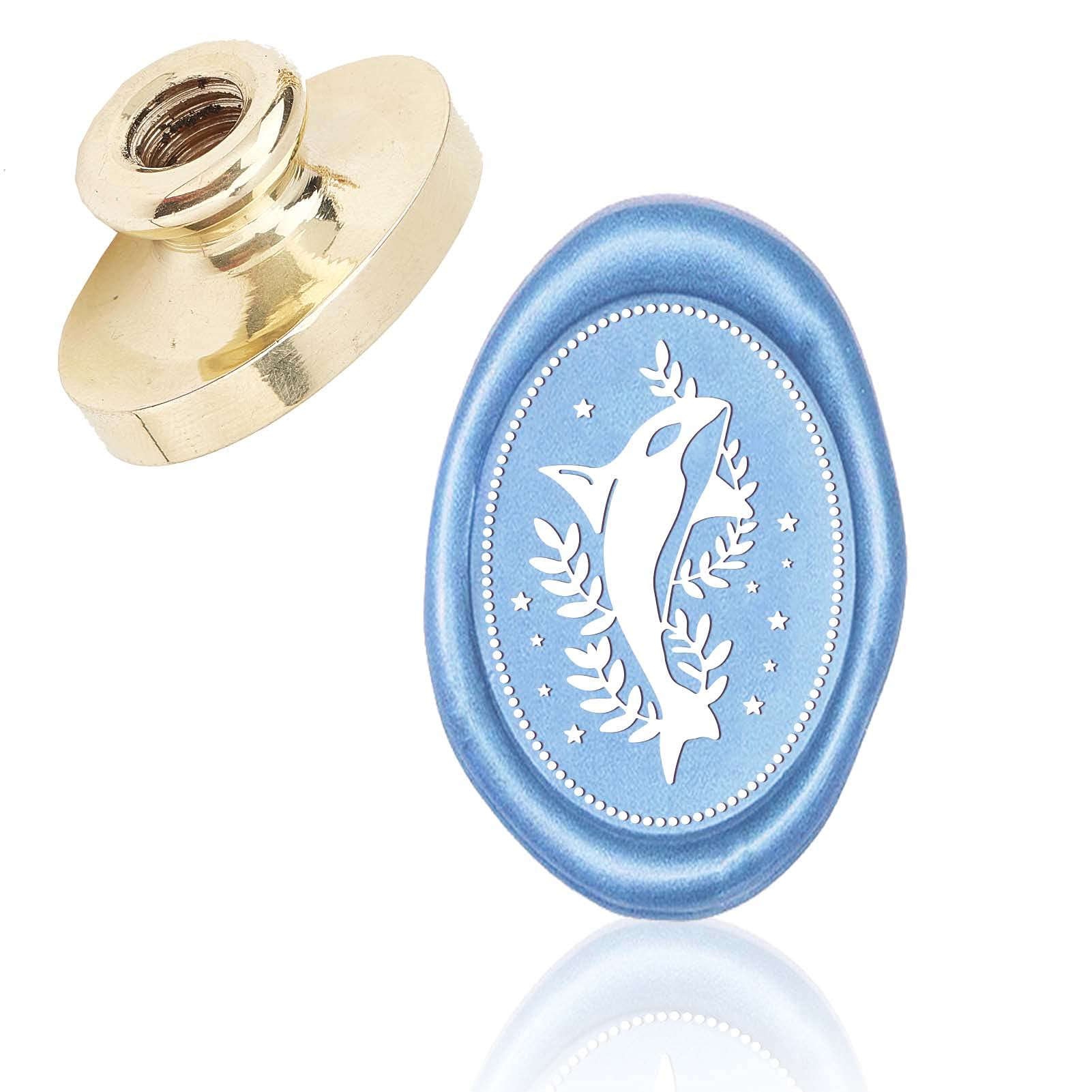 CRASPIRE Wax Seal Stamp Whale, Oval Sealing Stamp Head Only for Wedding Invitations Crads Bottle Gift Decoration
