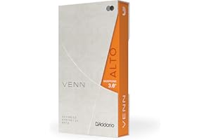 D'Addario VENN G2 Synthetic Alto Saxophone Reeds - Alto Sax Reeds with Advanced Synthetic Reed Construction of Polymer Fibers, Resin, Natural Cane - Strength 3.0+