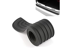 Diamall 1 PC Car Rear Bumper Protector, 41" x3.5" Anti-Scratch Abrasion Rubber Protection Strip for Trunk Door Entry Sill Guard, Self-Adhesive Trimmable Bumper Guards, Fits for Most Vehicles (Black)