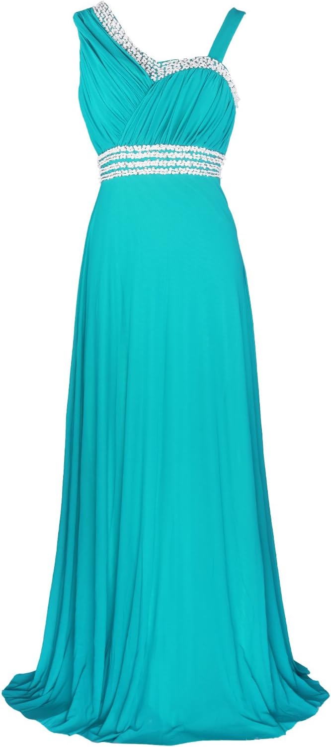 Licoco Women Sleeveless Beaded Semi-Formal Long Maxi Evening Gown Wedding Dress Black