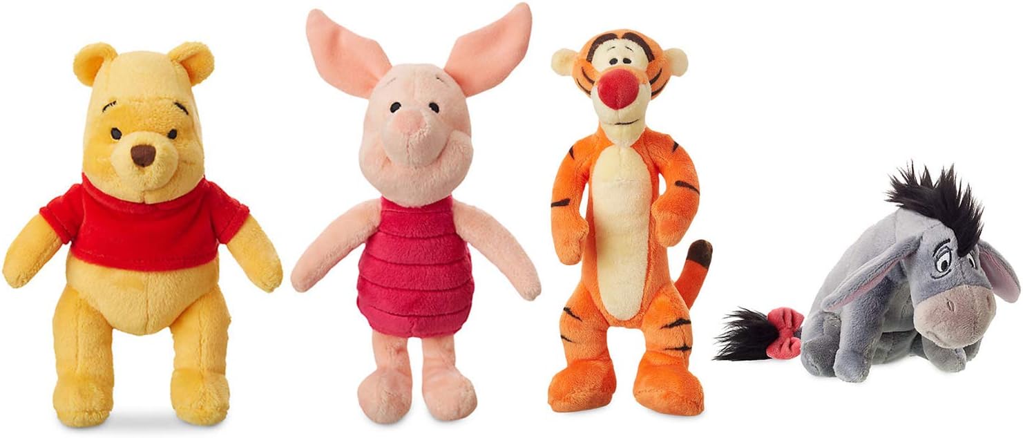 Winnie the Pooh Soft toy Disney Mini bean collection.- Pooh, Eeyore, Piglet and Tigger (Pooh/Piglet/Tigger/Eeyore)