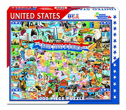 White Mountain Puzzles United States of America - 1000 Piece Jigsaw Puzzle