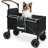 Snagle Paw Extra Large Dog Stroller,Wagon Cart for Medium Large Dogs up to 200lbs | All Terrain Foldable Pet Stroller with Ramp & Tailgate (Extra Space), Adjustable Handle & One-Step Brake