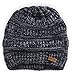 Brook + Bay Cable Knit Beanie Winter Hat for Women - Warm, Chunky, Soft Stretch, Thick & Cute Knitted Caps for Cold Weather Black Gray
