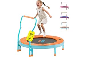 SPORTSOUL Mini Trampoline for Kids 3-6 with Super Safe Foam Handle Bar, 3ft Toddler Trampoline Indoor with No-Gap Cover for Indoor and Outdoor